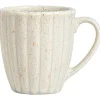 Leen Bakker Mok met oor Flora off-white stoneware
