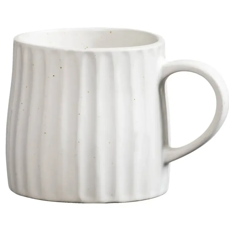 Kopjes, Mokken En Bekers-Leen Bakker Mok met oor Mila - crème - stoneware - 340 ml