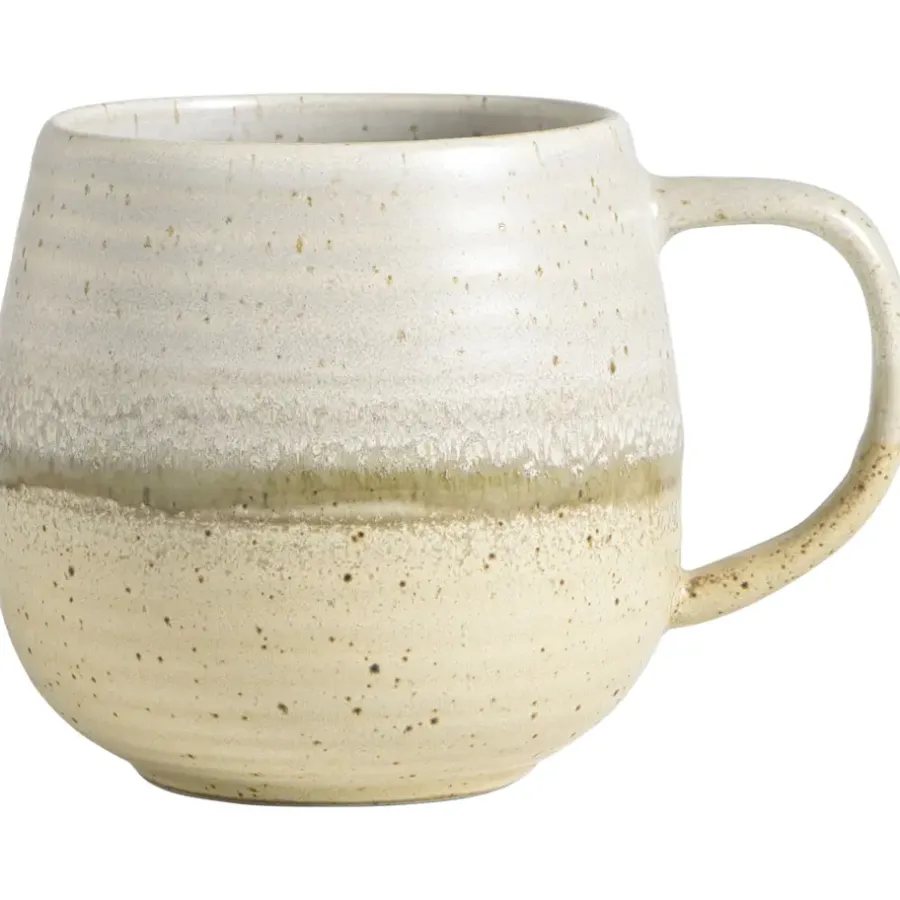 Leen Bakker Mok met oor Mira naturel stoneware - 360 ml