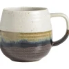Leen Bakker Mok met oor Mira zwart stoneware - 360 ml