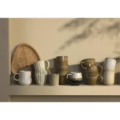 Kopjes, Mokken En Bekers-Leen Bakker Mok met oor Nora bruin stoneware - 220 ml