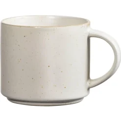 Leen Bakker Mok met oor Studio - crème - stoneware - 380 ml