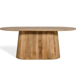 Industriële Eettafels|Ovale Eettafels-Collectables Mokka Eettafel Lichtbruin 180cm