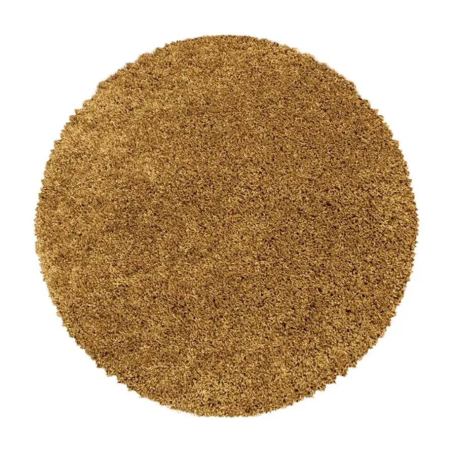 Vloerkleden|Hoogpolige Vloerkleden-Muratap Monaco Soft Rond Shaggy Hoogpolig Vloerkleed Goud - 160 CM ROND