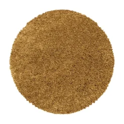 Vloerkleden|Hoogpolige Vloerkleden-Muratap Monaco Soft Rond Shaggy Hoogpolig Vloerkleed Goud - 160 CM ROND