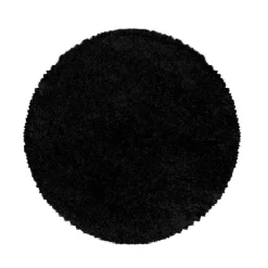 Hoogpolige Vloerkleden|Ronde Vloerkleden-Muratap Monaco Soft Rond Shaggy Hoogpolig Vloerkleed Black - 160 CM ROND