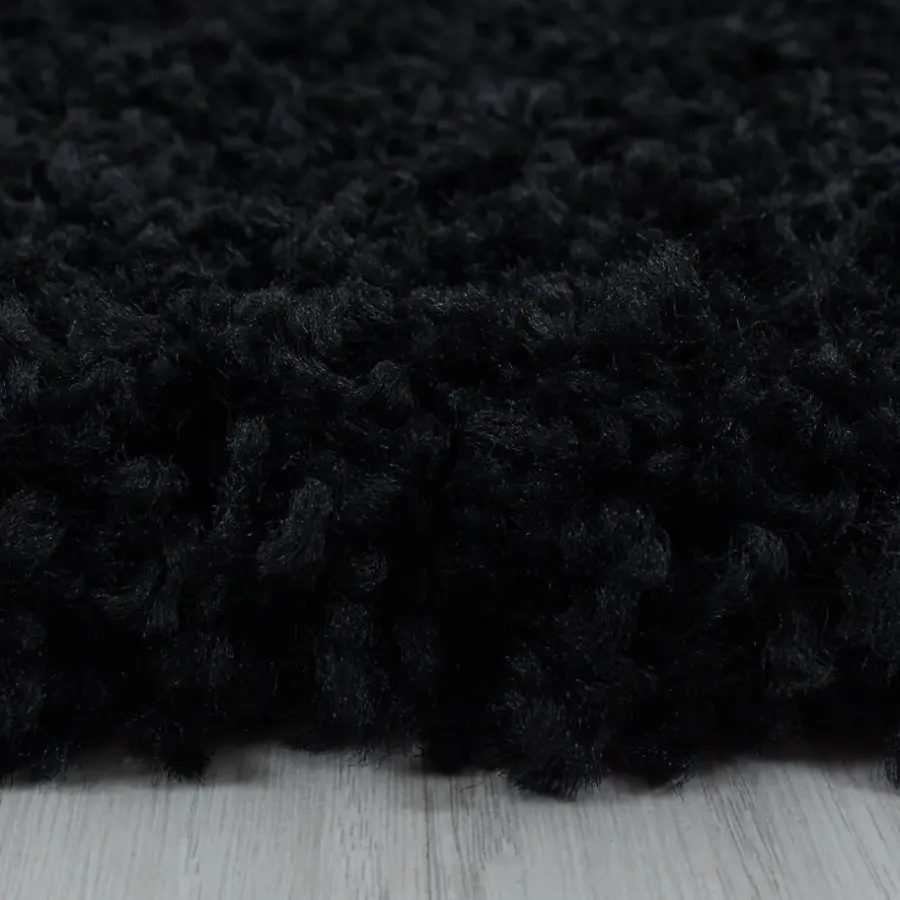 Hoogpolige Vloerkleden-Muratap Monaco Soft Shaggy Hoogpolig Vloerkleed Black - 160x230 CM