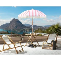 Parasols-Beliani MONDELLO - Parasol - Roze/Wit - Polyester