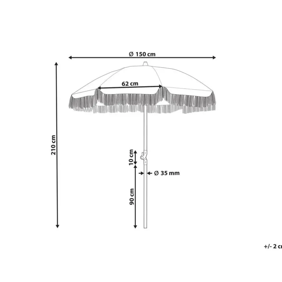 Beliani MONDELLO - Parasol - Wit - Polyester