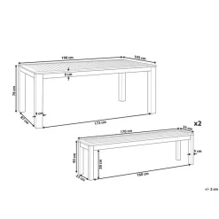 Beliani MONSANO - Tuinset voor 6 - Lichte houtkleur - Eucalyptushout