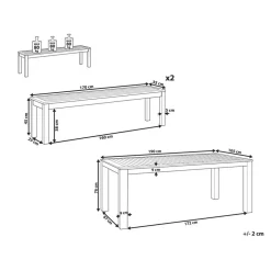 Beliani MONSANO - Tuinset voor 6 - Lichte houtkleur - Eucalyptushout