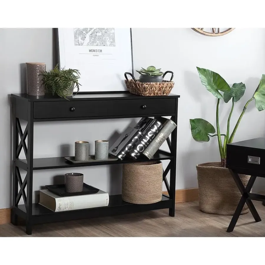 Beliani MONTGOMERY - Consoletafel - Zwart - MDF