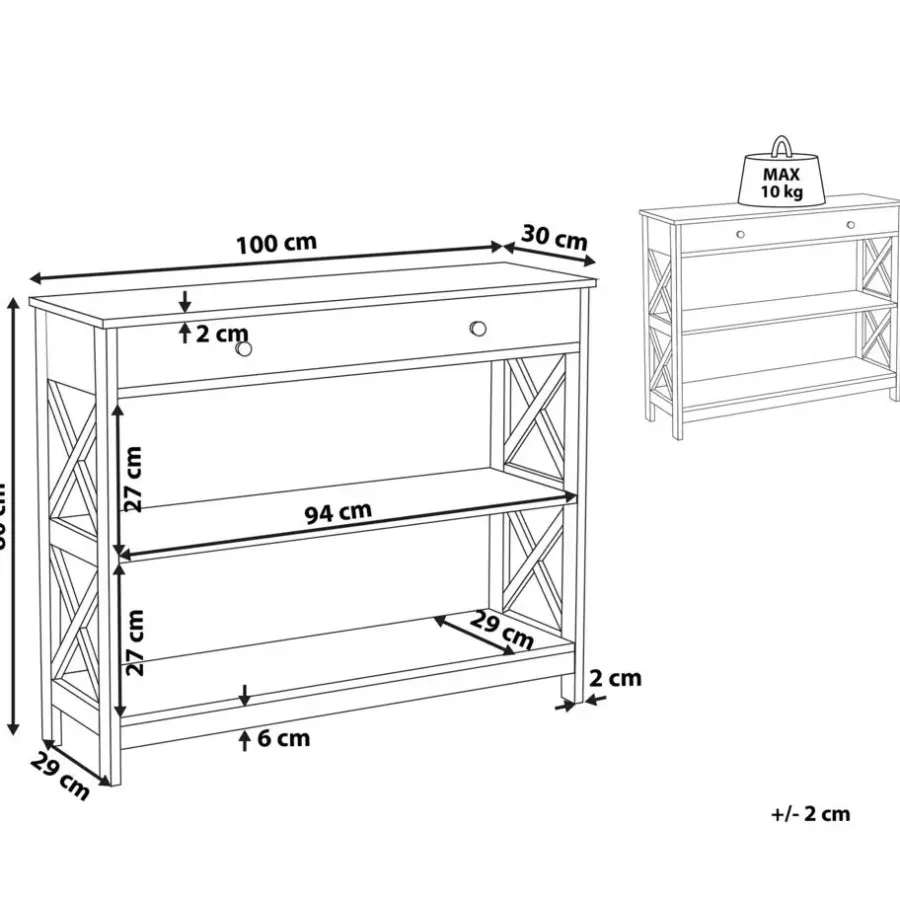 Beliani MONTGOMERY - Consoletafel - Zwart - MDF
