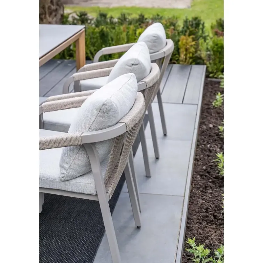 Garden Impressions Monti dining fauteuil - taupe - rope grey sand - valley sand
