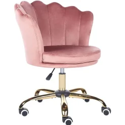 Beliani MONTICELLO - Bureaustoel - Roze - Fluweel