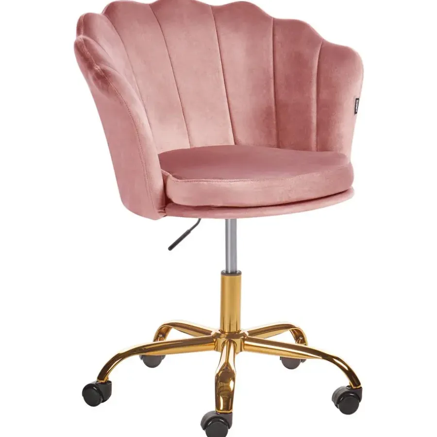 Beliani MONTICELLO - Bureaustoel - Roze - Fluweel