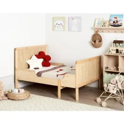 Beliani MONTIGNY - Uitschuifbaar kinderbed - Lichtbruin - Dennenhout