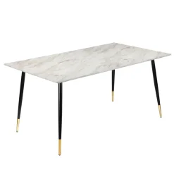 Loft24 Monza - Eettafel 120x80 cm 6 zitplaatsen wit marmer look