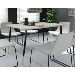 Loft24 Monza - Eettafel 120x80 cm 6 zitplaatsen wit marmer look