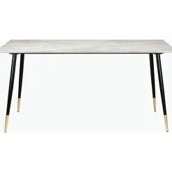 Loft24 Monza - Eettafel 120x80 cm 6 zitplaatsen wit marmer look