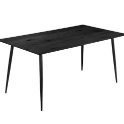 Rechthoekige Eettafels-Loft24 Monza - Eettafel 160x90 cm 6 zitplaatsen zwart hout look