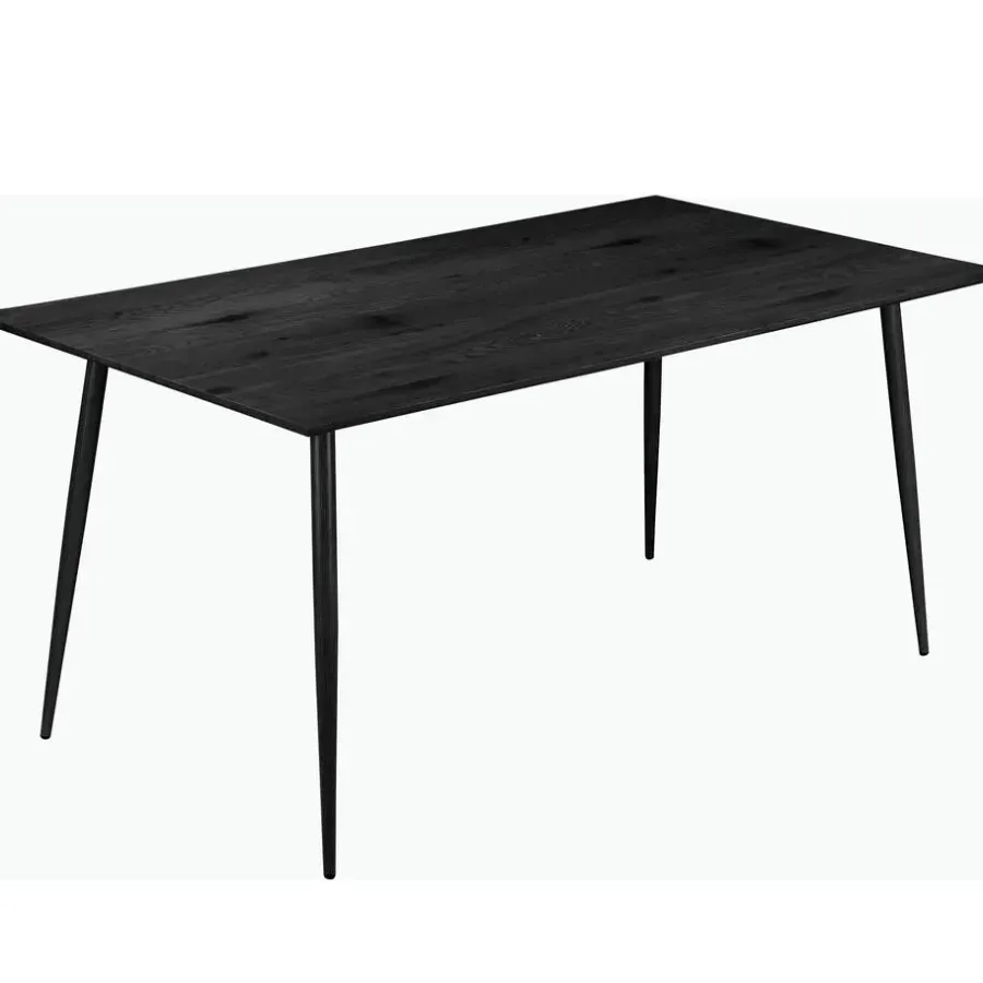 Rechthoekige Eettafels-Loft24 Monza - Eettafel 120x80 cm 6 zitplaatsen zwart hout look