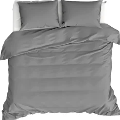 Moodit Dekbedovertrek Basil Grey - Tweepersoons - 200 x 220 cm - Katoen