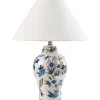 Tafellampen-Leen Bakker MORACA - Tafellamp - Wit/Blauw - Porselein/Linnen