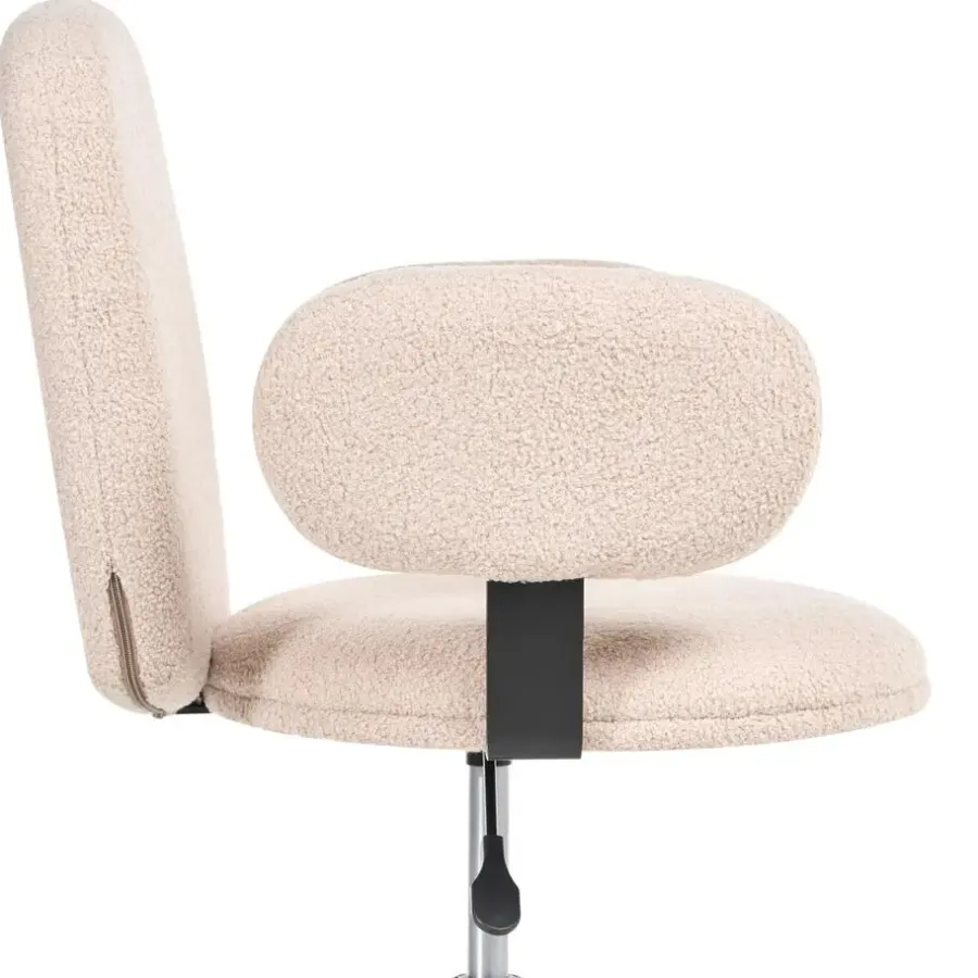 Bureaustoelen|Bureaustoelen-Leen Bakker MORAGA - Bureaustoel - Beige - Bouclé