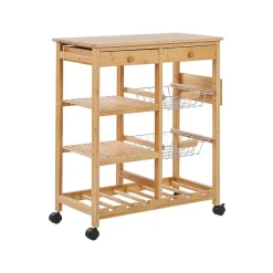 Trolleys-Beliani MORINO - Keukentrolley - Lichte houtkleur - Bamboehout
