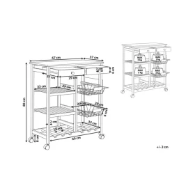 Trolleys-Beliani MORINO - Keukentrolley - Lichte houtkleur - Bamboehout