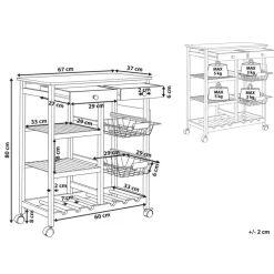Trolleys-Beliani MORINO - Keukentrolley - Lichte houtkleur - Bamboehout