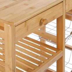 Trolleys-Beliani MORINO - Keukentrolley - Lichte houtkleur - Bamboehout