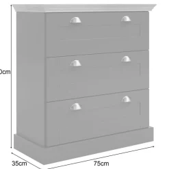 Loft24 Motala - Commode met 3 laden en grijs hout effect