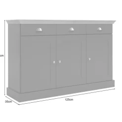 Dressoirs-Loft24 Motala - Dressoir met 3 deuren en 3 laden grijs