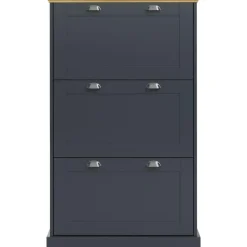 Schoenenkasten-Loft24 Motala - Schoenenkast met 3 kleppen in antraciet