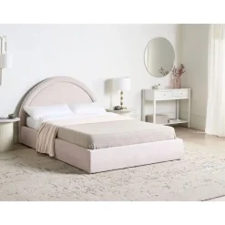 Leen Bakker MOUZON - Bed met opbergruimte - Lichtbeige - 140 x 200 cm - Stof
