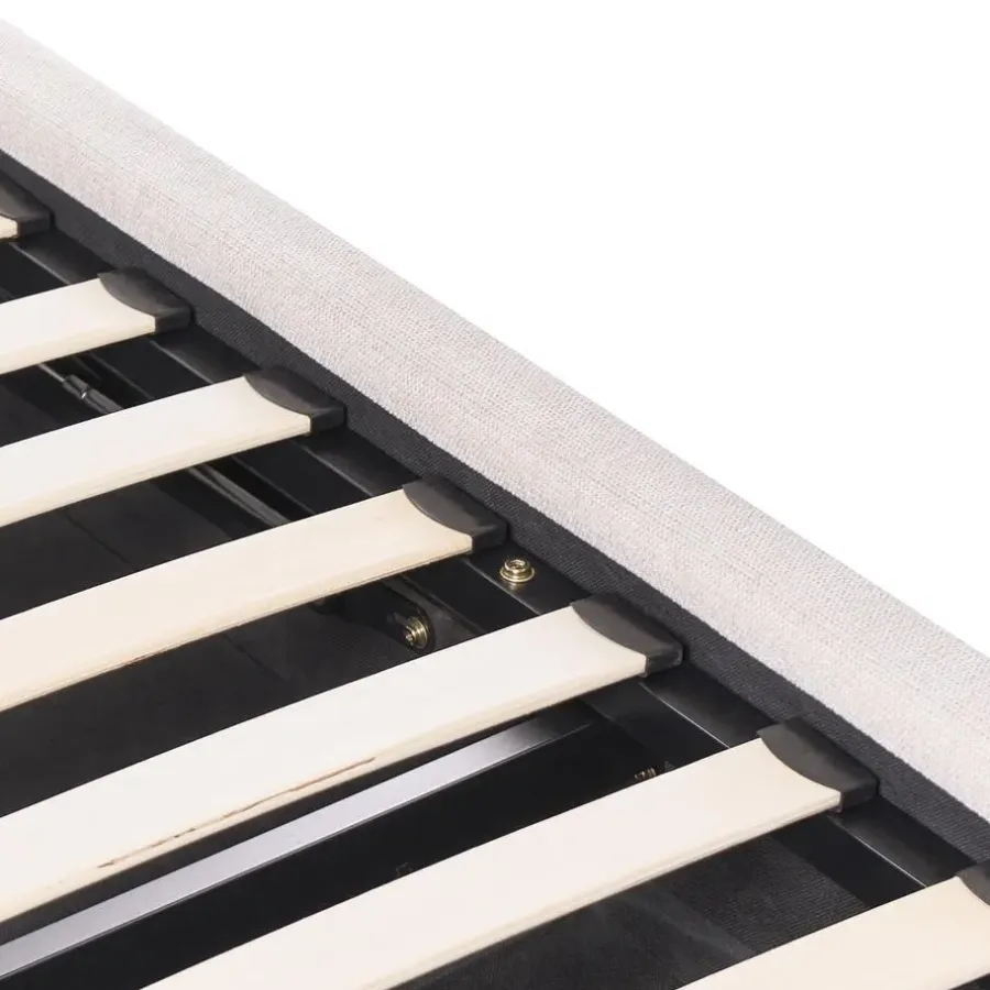 Leen Bakker MOUZON - Bed met opbergruimte - Lichtbeige - 140 x 200 cm - Stof