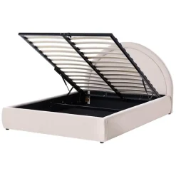 Leen Bakker MOUZON - Bed met opbergruimte - Lichtbeige - 140 x 200 cm - Stof