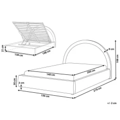 Leen Bakker MOUZON - Bed met opbergruimte - Lichtbeige - 140 x 200 cm - Stof
