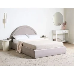 Twijfelaars-Leen Bakker MOUZON - Bed met opbergruimte - Beige - 140 x 200 cm - Stof