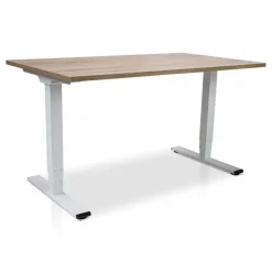 Lineaflex MRC MRC COMFORT elektrisch ARBO zit-sta bureau - 140x80cm - wit - midden eiken