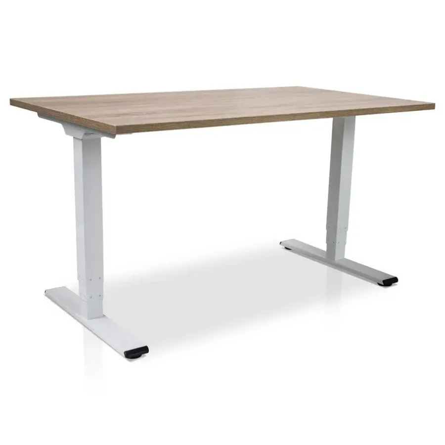 Lineaflex MRC MRC COMFORT elektrisch ARBO zit-sta bureau - 140x80cm - wit - midden eiken