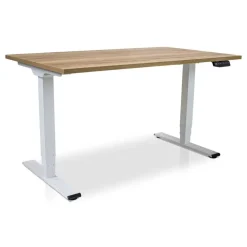 Lineaflex MRC MRC COMFORT elektrisch ARBO zit-sta bureau - 140x80cm - wit - robuust eiken