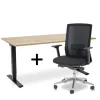 MRC COMFORT Set - Zit-sta bureau + stoel - 160x80 - robuust eiken