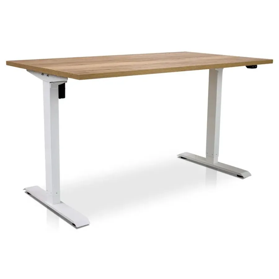 Zit-Sta-Bureaus-Lineaflex MRC MRC EASY elektrisch ARBO zit-sta bureau - 120x80cm - wit - robuust eiken