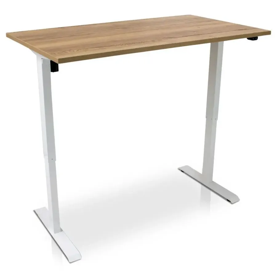 Zit-Sta-Bureaus-Lineaflex MRC MRC EASY elektrisch ARBO zit-sta bureau - 120x80cm - wit - robuust eiken