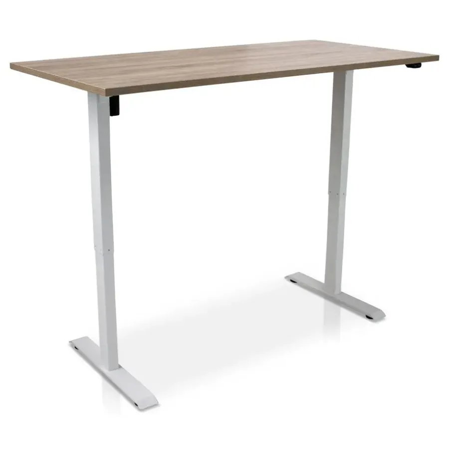 Zit-Sta-Bureaus-Lineaflex MRC MRC EASY elektrisch ARBO zit-sta bureau - 160x80cm - wit - midden eiken