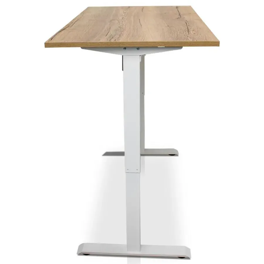 Zit-Sta-Bureaus-Lineaflex MRC MRC EASY elektrisch ARBO zit-sta bureau - 140x80cm - wit - robuust eiken