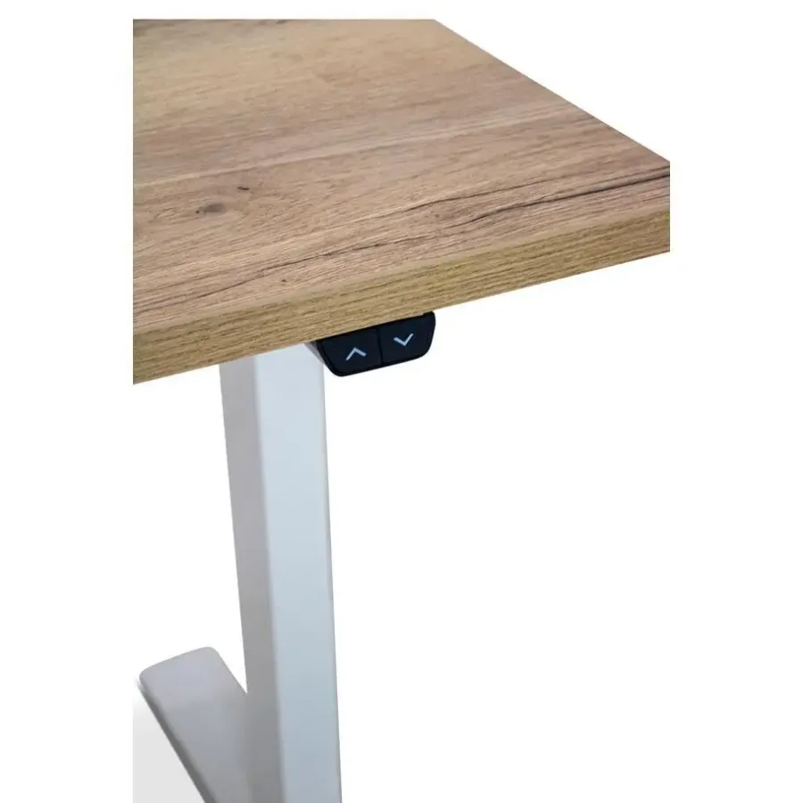 Zit-Sta-Bureaus-Lineaflex MRC MRC EASY elektrisch ARBO zit-sta bureau - 140x80cm - wit - robuust eiken